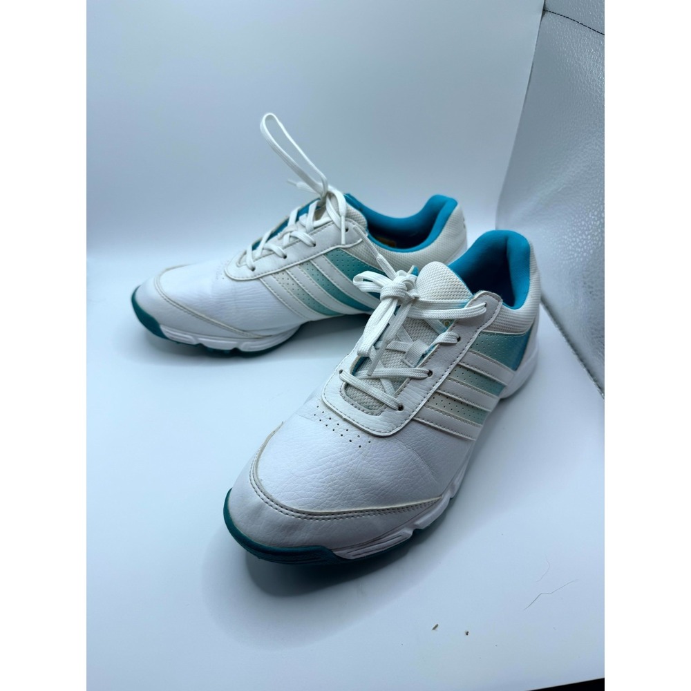 Adidas Tech Response 2.0 Q44709 Womens 7 Sneaker White Blue Spiked Golf Shoes